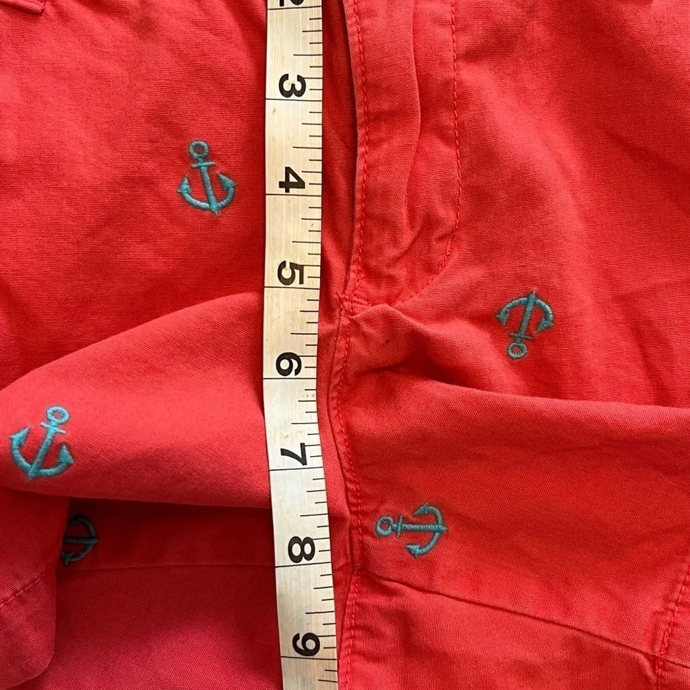 Old Navy‎ Anchor⚓️ Embroidered Shorts Coral & Blue Cotton Chino Size 6